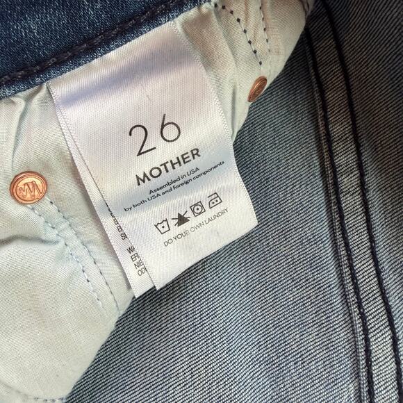 MOTHER The Tomcat Oui Oui Jeans Women’s Size 26 Ankle Button Fly Premium Denim - Picture 4 of 13